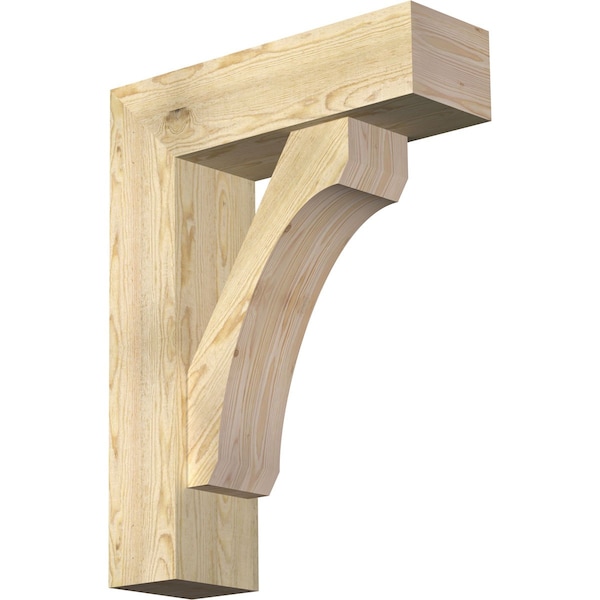 Ekena Millwork Legacy Block Rough Sawn Bracket w/ Offset Brace, Douglas Fir, 8"W x 26"D x 34"H BKT0806X26X34LEC05RDF - main